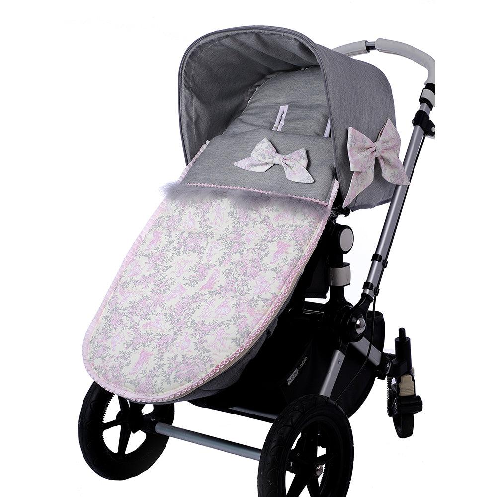 Saco Silla Invierno Paseo Bebé a Medida Toile Rosa Bebiti by Nanetes - Nanetes #